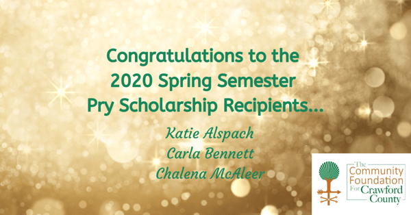 2020 Spring Semester Pry Scholarship Winners