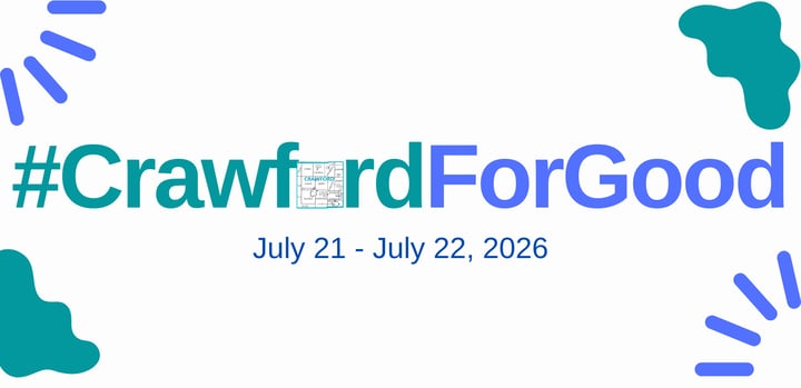 2026 #CrawfordForGood Banner with date (1770 × 860 px)
