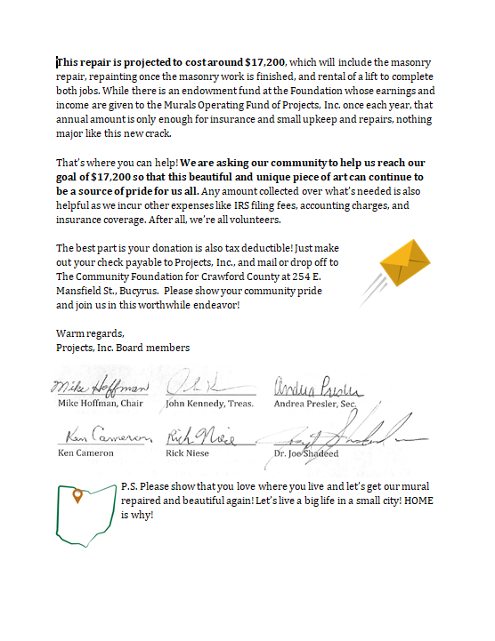 Projects, Inc. letter page 2