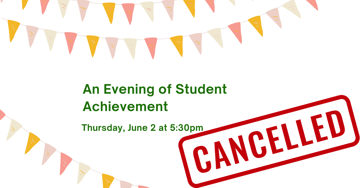 2022 Celebrating Student Achievement event cancelled fb post