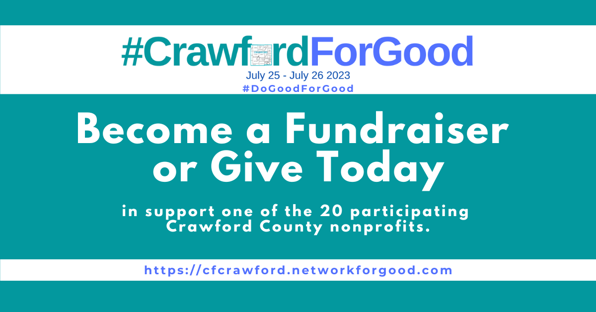2023 #CrawfordForGood - Become a Fundraiser or Give Today! FB Post