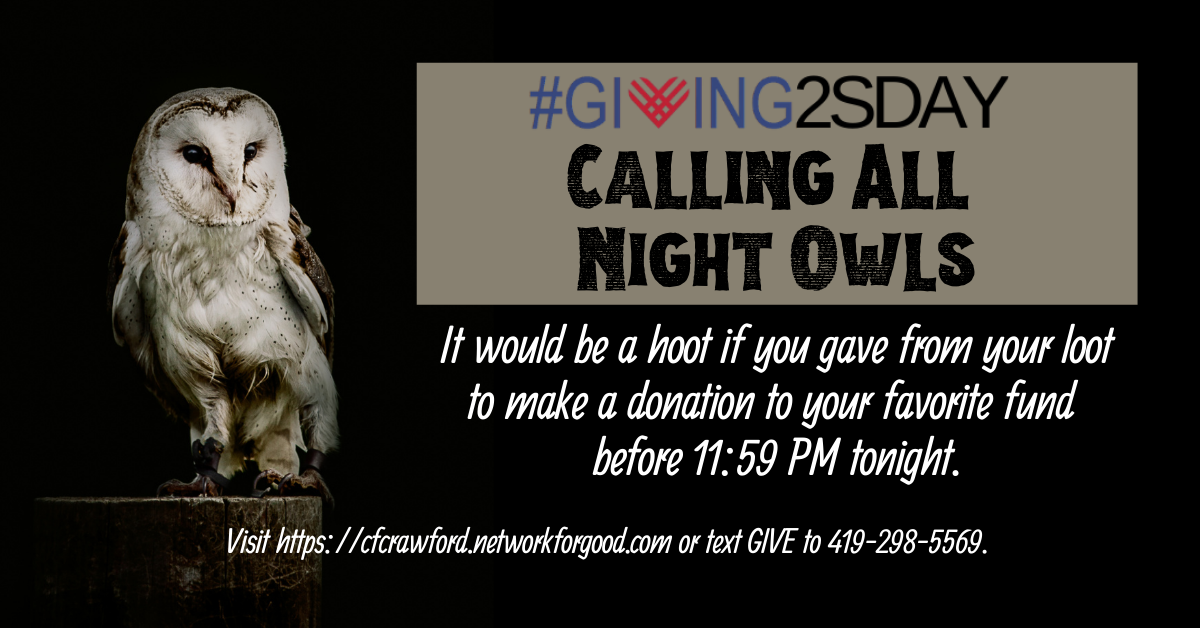 2020 #Giving2sday Calling All Night Owls Facebook Ad