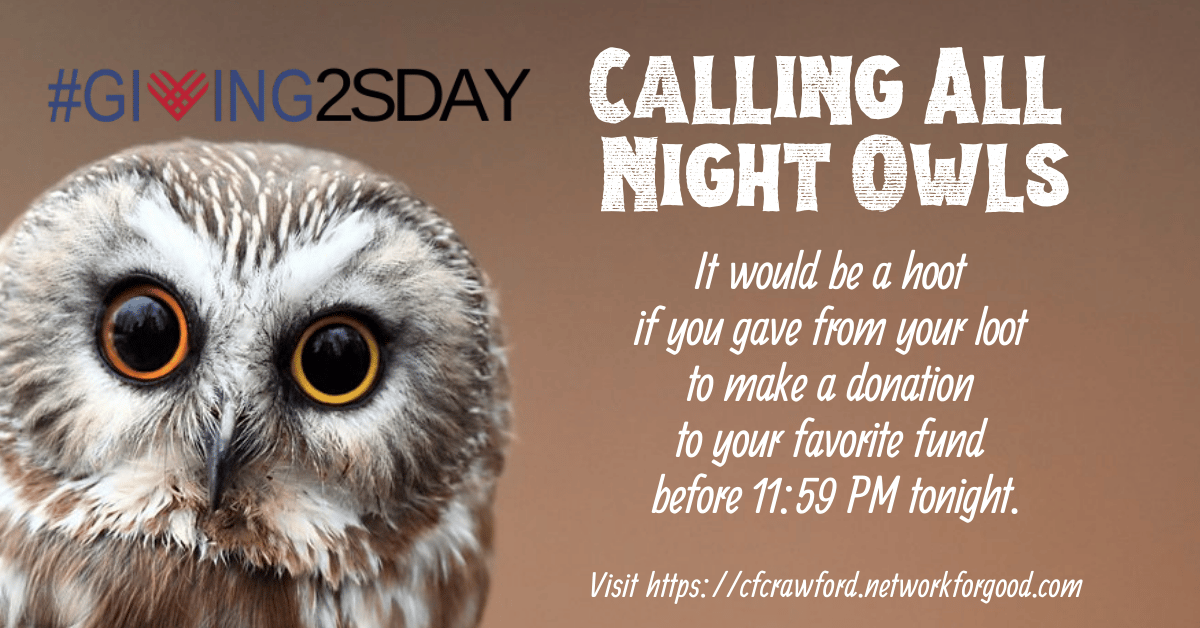 2021 #Giving2sday Calling All Night Owls FB Ad