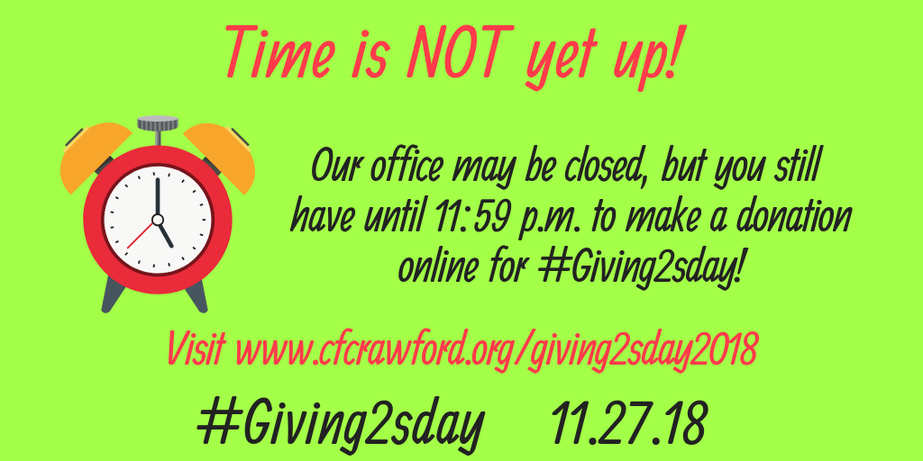 2018 #Giving2sday Time is not yet up!