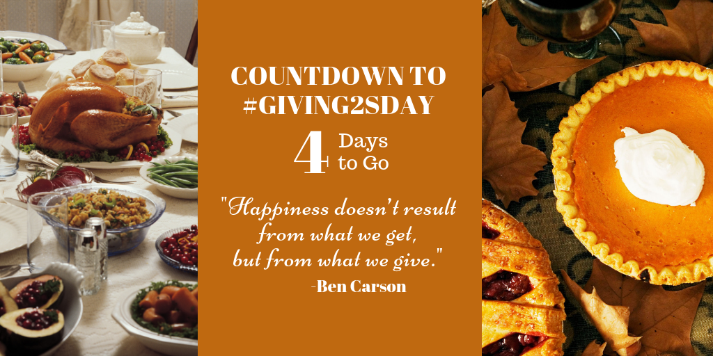 4 Days to Go Until #Giving2sday 2018