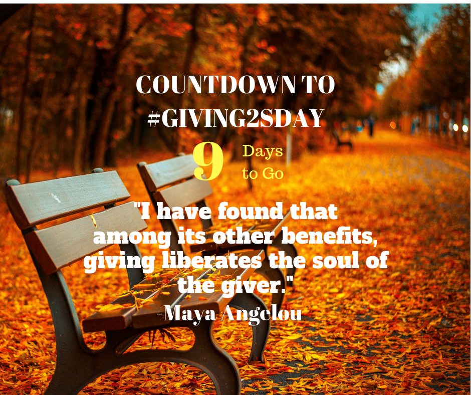 9 Days to Go Until #Giving2sday 2018